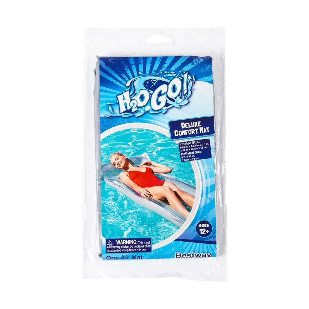 *5/$20* NEW Bestway H2OGO! Deluxe Comfort Mat Pool Float 64.6" Silver Gray